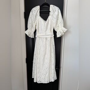Aura Ivory Floral Lace Dress
